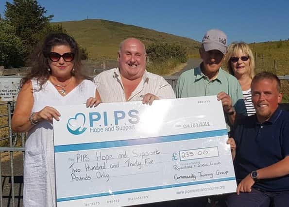 L-R: Karen Patterson (Treasurer), David Stuart, Committee Member, Michel Richer, Committee Member, Colette Clarke, Chairperson and Padraig Harte, PIPS Hope and Support Fundraising Officer.