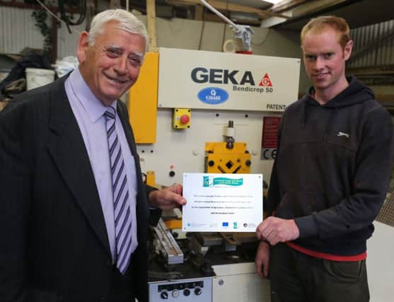 Daniel Buchanan successfully applied to the Rural Development programme in 2017 and was awarded funding to allow him to set up his own business, Buchanan Engineering in Dungiven. Mr Buchanan was awarded funding of Â£14,972.50 in order to purchase a number of essential pieces of engineering equipment.  He is pictured here with LAG Board Member Alderman William King MBE.