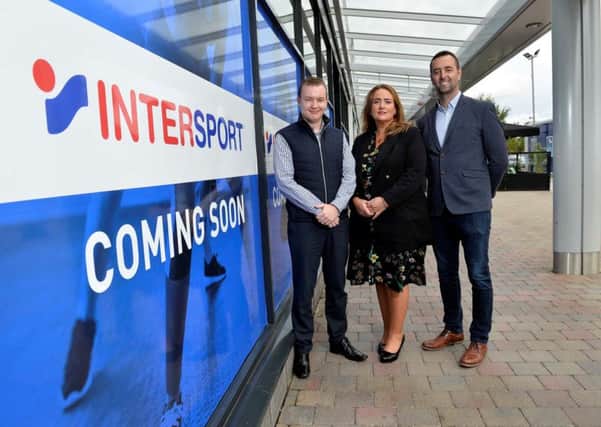 Pictured L-R: Craig Stewart, Lotus Property; Leona Barr, centre manager, The Junction; and Padraic McKeever, Sports Merchandising Ireland. Global sports retailer, Intersport is set to open a new store at The Junction in Antrim, creating up to 10 new jobs.  Intersport has announced a significant Â£250k investment at the retail and leisure park, which will see the global brand open its doors in September. The new store is part of an ongoing Â£30 million redevelopment plan at the Antrim-based shopping centre and follows recent developments including the construction of a new McDonalds restaurant and the arrival of the Beauty Outlet, the UKs fastest growing beauty retailer. For further information, visit www.thejunctionshopping.com or follow The Junction on Facebook, Facebook.com/TheJunctionAntrim, Twitter @JunctionAntrim and Instagram, @TheJunctionAntrim. Picture: Stephen Hamilton, Press Eye.