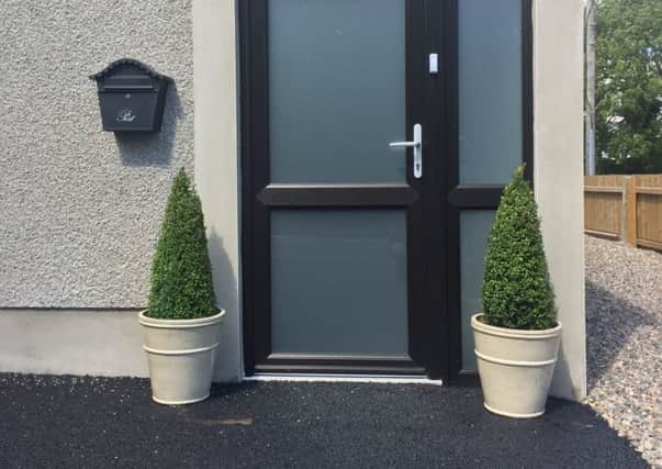 Ceramic planters and plants stolen from outside Ronnie Russell Funeral Directors near Waringstown
