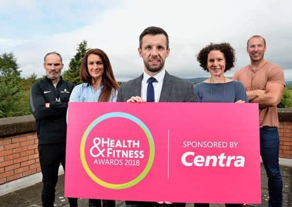 Pictured (left to right) are the judges of the Northern Ireland Health and Fitness Awards, leading personal trainer, Ian Young; health and fitness blogger, Aly Harte; Sunday Life editor, Martin Breen; Centra Ambassador and leading Northern Ireland nutritionist, Jane McClenaghan and former Ulster, Ireland and British Lions rugby star Stephen Ferris.