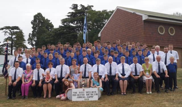 The Mid-Ulster Battalion of the Boys' Brigade recently spent their 64th annual camp at Felden Lodge, Hemel Hempstead, during the summer.