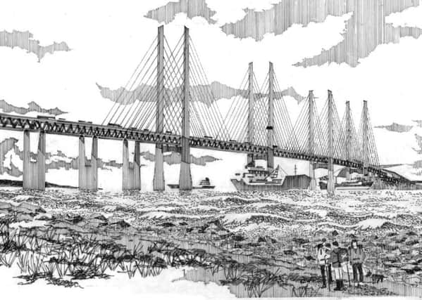 An artists' impression of how the proposed Celtic Crossing bridge between Northern Ireland and Scotland might look
