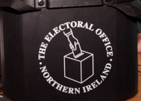 The Electoral Offices logo, emblazoned on the side of a ballot box