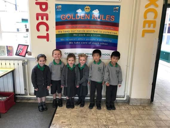 Twins Eve and Toby McDonald, Beth and Erin McGreevy and Yuto and Hayato Matsushita were among the new arrivals at Greenisland Primary School.