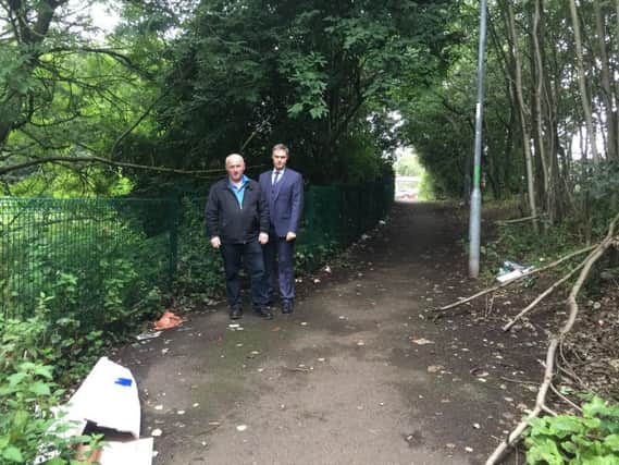Call for vigilance on Riverside pathways in Ballymena South from Cllr Reuben Glover and Paul Frew MLA (pictured).