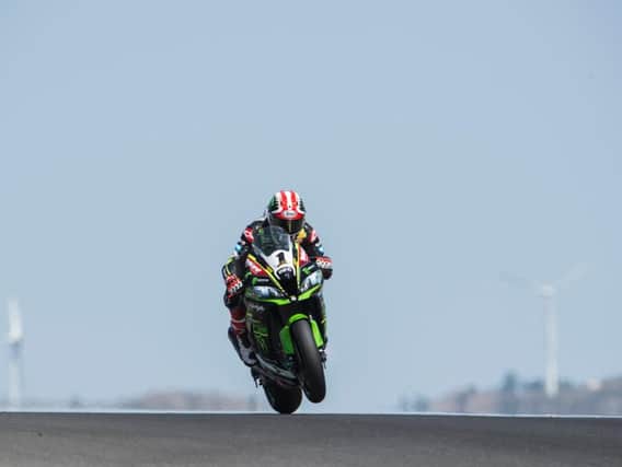 World Superbike champion Jonathan Rea led all the way to win race one at Portimao in Portugal.