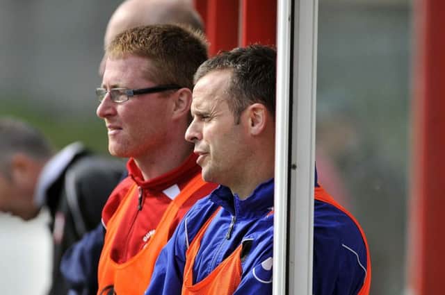 Rodney McAree and Darren Murphy pictured during their time together at Dungannonn Swifts. Photo Kirth Ferris/Pacemaker Press