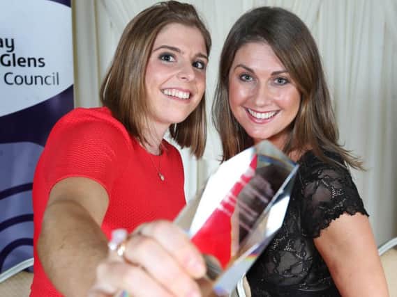 Hockey player Katie Mullan who was named International Sportsperson of the Year at Causeway Coast and Glens Borough Councils Sports Awards in 2017 pictured with host Sarah Travers.