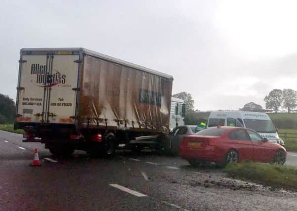 RTC on the main A26 Between Ballymena and Ballymoney. PICTURE STEVEN MCAULEY/MCAULEY MULTIMEDIA