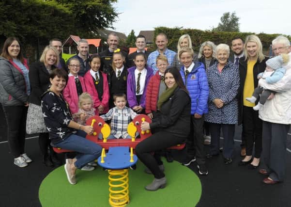 Lord Mayor Cllr Julie Flaherty along with local school children, opened the new Play Park in Dollingstown. Â©Edward Byrne Photography
