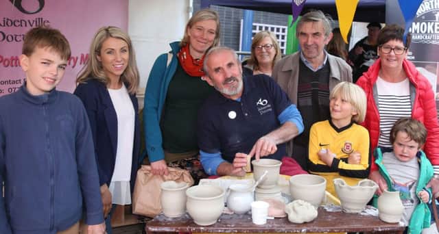 Gerry Mullan from Aidenville Pottery provided a demonstration of his art work at Roe Valley Speciality Market in Limavady..PICTURE KEVIN MCAULEY/MCAULEY MULTIMEDIA