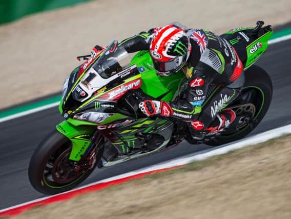 Jonathan Rea put down a maker during free practice at Magny-Cours in France on Friday.