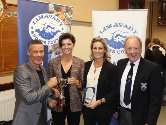 Joe Barr, Ciara Toner, Catherine Pinkerton and David Craig at the Limavady Sports Council Awards