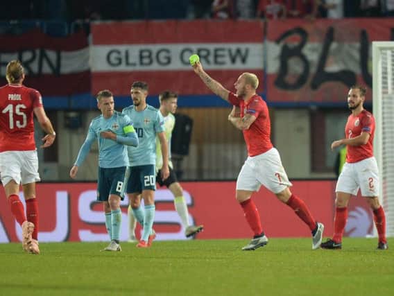 Austria's Arnautovic scores the only goal of the match against Northern Ireland