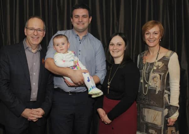 Dr Nigel Campbell and his wife Caroline pictured with their daughter Catriona Fleming, son-in-law Andrew Fleming and their granddaughter Alice at a Special 50th Anniversary Dinner at the Crown Plaza, Shaws Bridge, Belfast on Friday 12th October to mark the historic milestone of 50 years at Lisburn Free Presbyterian Church.