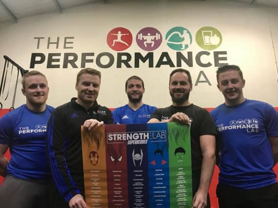 Pictured at the launch of their Superheroes competition for schools are Performance Lab staff members (from left) Coach James Knox, Director Martin Loughran, Coach Steven McCoombe, Director Gerard Gervin, Coach John McIvor.