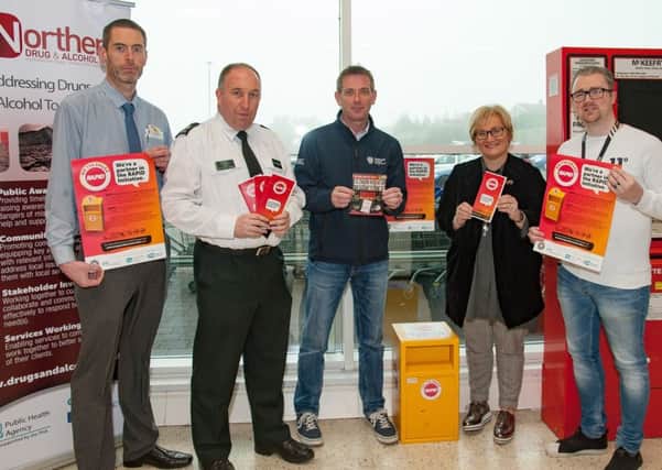 Representatives from PSNI, Tesco, MEA PCSP, PHA and NDACT who are behind the first drugs bin for Mid and East Antrim