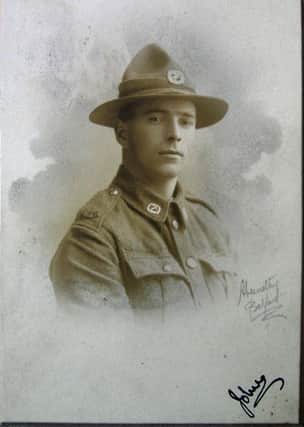 Private John Herron (Otago Regiment, New Zealand), killled in action on 16th April 1918. He was the eldest son in the family and emigrated from Rathfriland to New Zealand in 1911.The family farmed in Southland, South Island of New Zealand. Photo: Â© Kindly provided to the project by Mr Tony Bishop & Mrs Margaret Bishop. (Nee Herron.), New Zealand.