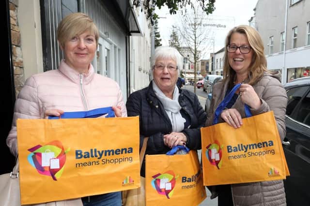 Coleen McLean, Dorothy Crawford and Jane Kernoghan wre bargain hunting during Ballymena Discount Day.