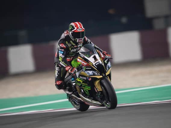 Jonathan Rea won the opening race in Qatar for a record-equalling 17th win.