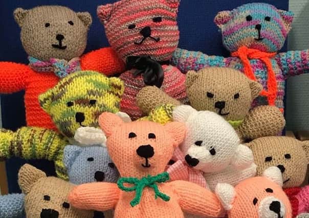 The teddies were made by a woman from Monkstown.