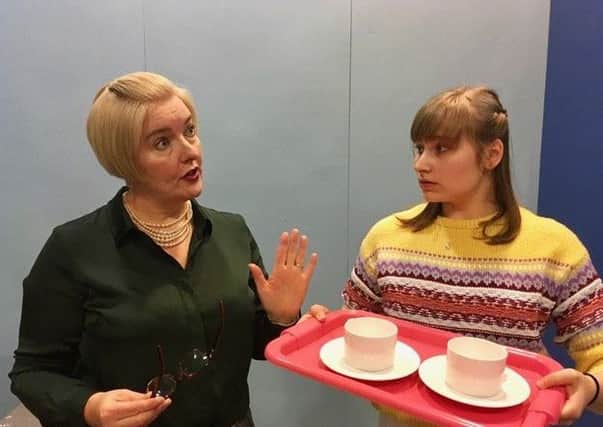 Lucinda McCloskey and  Sarah Masterson  in rehearsals for Larne Drama Circle's Autumn production 'Murder Weekend'. The play is coming to the McNeill Theatre on November 21, 22, and 23.