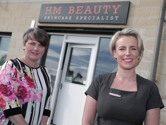 Helen (pictured right) with Melanie Christie Boyle, Chief Executive of Ballymena Business Centre, who provided Helen with expert advice and help with developing a business plan in order to help turn her business idea into a reality