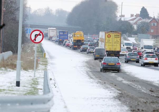 Warning of poor driving conditions: 

Picture by Jonathan Porter/PressEye