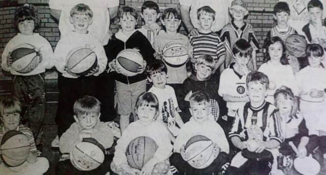 Some of the young people who attended the Youth Sport Summer Scheme at Edmund Rice College in Glengormley. 1997.