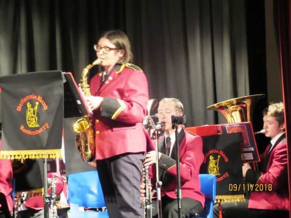 The Britannia Concert Band performing at the show.