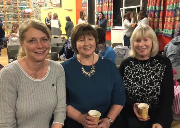 Mrs Matthews, Principal of Fairview Primary School along with Mrs Young and Mrs Luney, teachers at Ballyclare Nursery School.