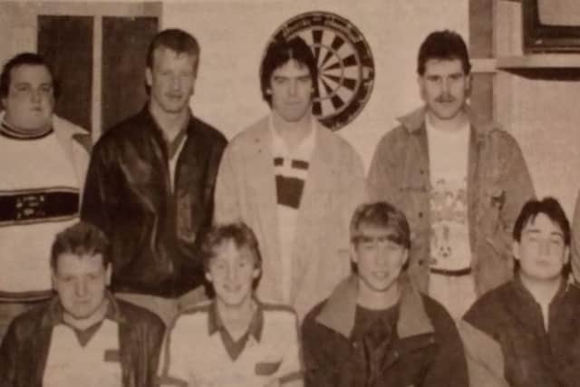 Cullybackey 'A' Darts Team - winners of The Fountain Cup. 1989.