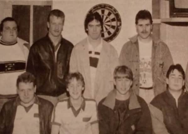 Cullybackey 'A' Darts Team - winners of The Fountain Cup. 1989.