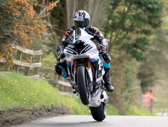 Michael Dunlop on the Tyco BMW at the Cookstown 100 in April.