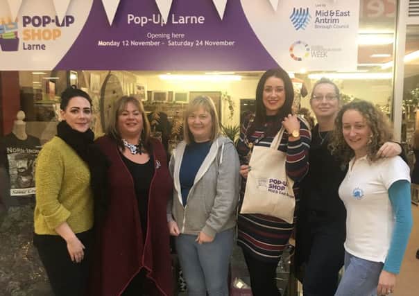 Participants in Larne's pop-up shop at Murrayfield shopping arcade.