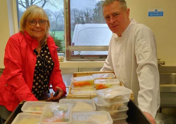 Portadown Golf Club chef  Stephen Anderson with  Tracey Read