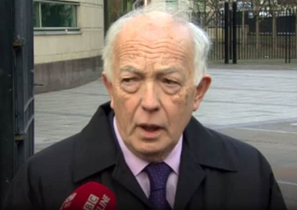 Jim, Paul McCauley's father, outside court today (taken from BBC footage)