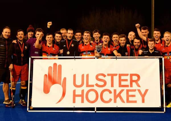 Banbridge celebrate their Kirk Cup success over Annadale on Wednesday