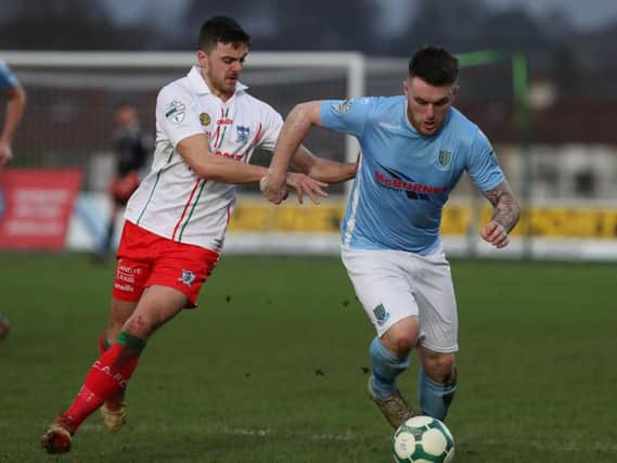 Ballymena United's Cathar Friel on the attack