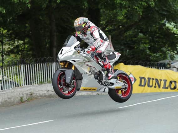 John McGuinness completed a parade lap on the Norton SG7 at the Isle of Man TT last year.