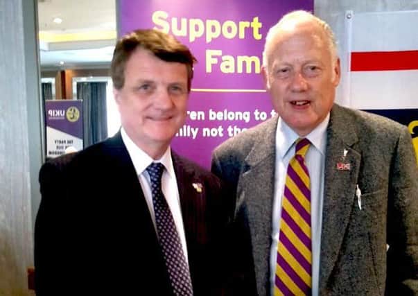 Raymond Stewart pictured with party leader, Gerard Batten.