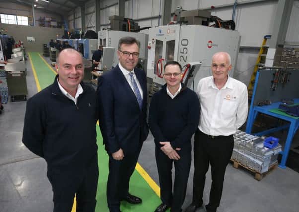 Pictured (L-R) are George Boyce, Director, BPE with Alastair Hamilton, CEO, Invest NI, Brian Boyce, Director, BPE, and Brian Perry, Operations Manager, BPE.