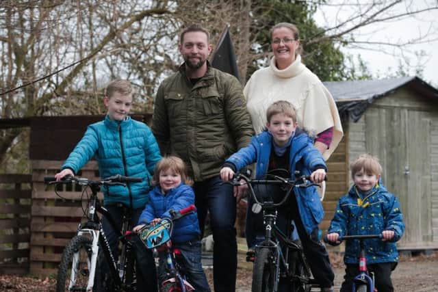 Rob Humphreys with his children and his wife Danielle