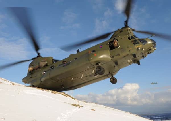 An Army Chinook similar to the one that crashed on the Mull of Kintrye in 1994 with the death of all 29 people on board
