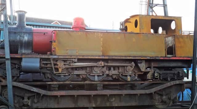The steam locomotive before the restoration work.