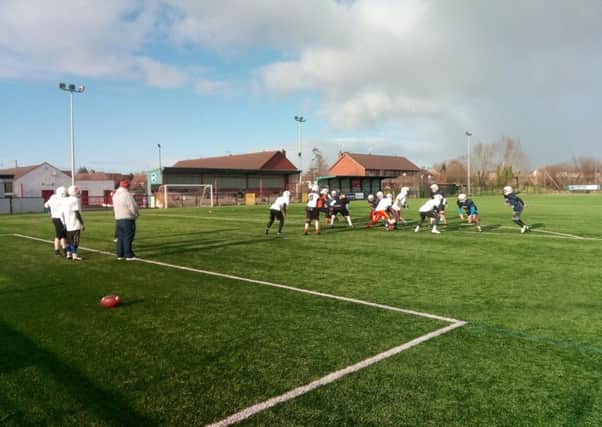 Action from Sunday's Craigavon Cowboys training session at Annagh United's ground in Portadown