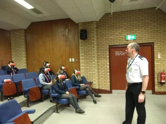 The Northern Ireland Fire and Rescue Service delivered a talk on road safety by virtual reality headsets at Larne Grammar School.