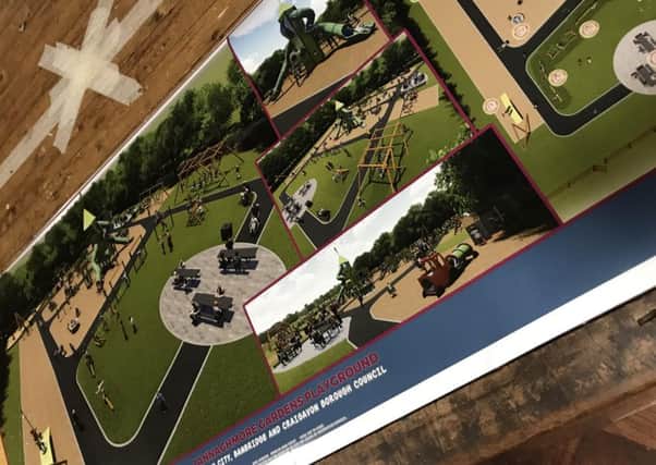 Image of plans for the new Tannaghmore Gardens play area