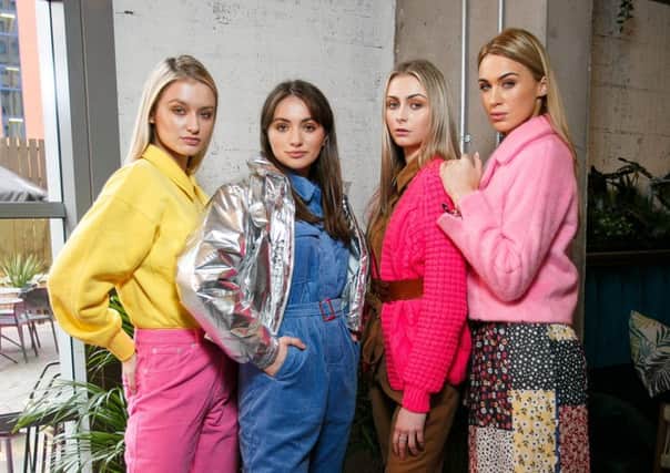 Models Sophie McGibbon, Molly Jeffrey, Philippa Boyd and Aimee Boyle, pictured at the launch of Belfast Fashionweek.